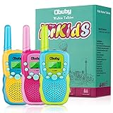 Obuby Toys for 3-12 Year Old Boys Walkie Talkies for Kids 22 Channels 2 Way Radio Gifts Toys with Backlit LCD Flashlight 3 KMs Range for Age 3 up Boy and Girls to Outside , Hiking, Camping